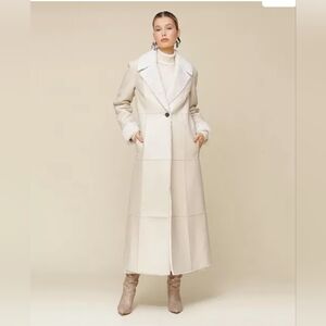 HOUSE of HARLOW NEW FAUX FUR & Leather reversable LONG COAT S Small